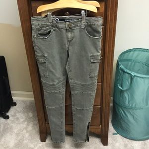 Army green skinny jeans